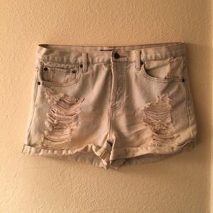 Faded high waisted ripped shorts
